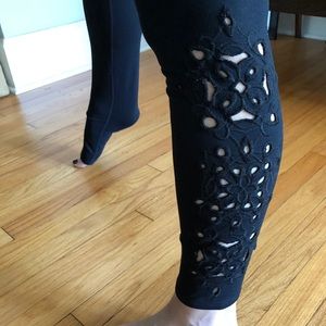 Fabletics Pants - Fabletics Jacaranda Embroidered Cut Out Leggings Fabletics Pants - Fabletics Jacaranda Embroidered Cut Out Leggings